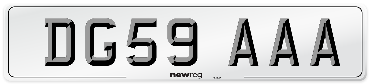 DG59 AAA Number Plate from New Reg